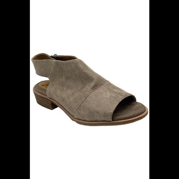 Sofft Women's Natalia Zip Block Heel Sandals Smoke Suede - Medium - Picture 1 of 3